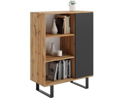 Boekenkast - industrieel - 40x90x116cm - zwart bruin