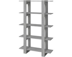 Boekenkast Kamerverdeler - Opbergkast Vakkenkast - Woonruimte Indelen - Strak Klassiek Ontwerp - 100x30x160 cm - Grijze Sonoma