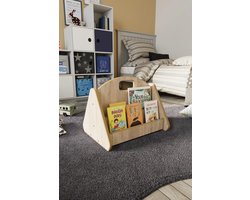 Boekenkast Kind - Boekenrek Kind - Boekenrek Kinderkamer - Kinderboekenkast - Montessori Boekenkast - Houtkleur - Boekenkast Staand