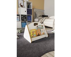Boekenkast Kind - Boekenrek Kind - Boekenrek Kinderkamer - Kinderboekenkast - Montessori Boekenkast - Wit - Boekenkast Staand