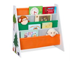 boekenkast kinderkamer - 60 x 62,5 x 28 cm - 4 stoffen vakken - bosdieren