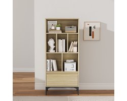 Boekenkast Kistiandi 137x60x35 cm licht eiken [en.casa]