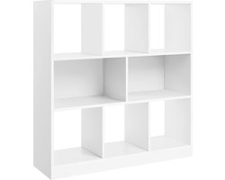 boekenkast, kubusplank, bodemplank, met open vakken, voor woonkamer, studeerkamer, kinderkamer, kantoor, als ruimteverdeler, 97,5 x 30 x 100 cm, wit LBC52WT
