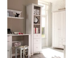 Boekenkast Laurel met 3 lades - wit