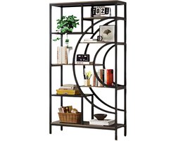 Boekenkast Lazi - Bruin - Boekenrek - 5 lagen - Woonkamer, slaapkamer en kinderkamer - Hout - 175cm