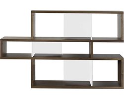 Boekenkast Lisbon 1 - walnoot/wit