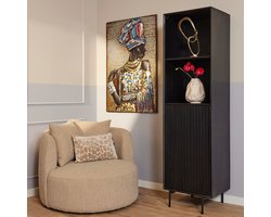 Boekenkast Madison | Zwart Mangohout