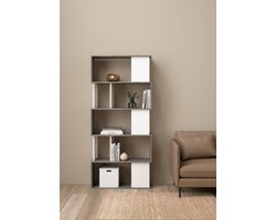 Boekenkast Maze Wit Oxide Beton - Giga Living