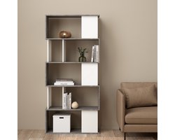 Boekenkast Maze Wit Oxide Beton - Giga Living