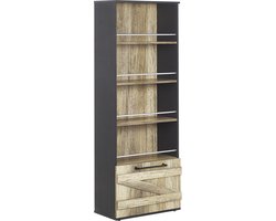 Boekenkast met 4 planken SALTER 163 cm Bruin/zwart