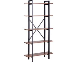 Boekenkast met 5 planken DARBY 180 cm Donkerbruin