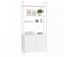 Boekenkast met deuren - wit