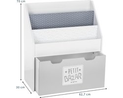 Boekenkast met Lade Bazar Blauw-Wit