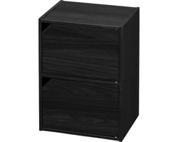 Boekenkast, meubels met 2 deuren en 2 legplanken, eenvoudige montage, design, modulair, kantoor, slaapkamer, woonkamer - modules plank