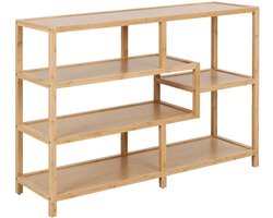 Boekenkast Naturel - Bamboe - 114x35x78,6cm - Boekenkast Moos - Giga Living