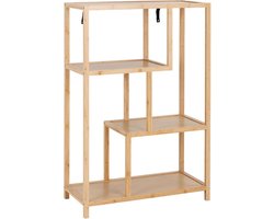 Boekenkast Naturel - Bamboe - 77x35x113,8cm - Boekenkast Moos - Giga Living