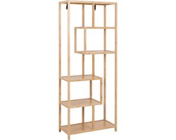 Boekenkast Naturel - Bamboe - 77x35x185cm - Boekenkast Moos - Giga Living