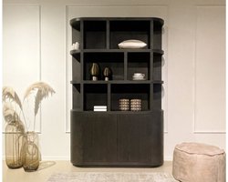 Boekenkast Novero Espresso - 40 x 145 x 220 cm - Hout - Bruin