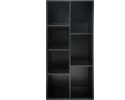 Boekenkast - open vakkenkast - wandkast - 130 cm hoog - zwart