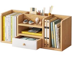 Boekenkast Organizer - Bureau Plank - Bureau Opruimen - Met Lade - 1 Aantal - Geel