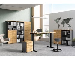 Boekenkast Osmond 80cm - grafiet/eik