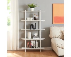 Boekenkast Øvre open kast 139x80x30 cm wit [en.casa]