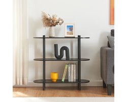 Boekenkast Øvre open kast 76,5x80x30 cm zwart [en.casa]