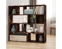 Boekenkast Room Divider - Kast Kamerverdeler - Opbergen Decoreren - Gerookt Eiken Look - 105x24x102 cm - Bruin
