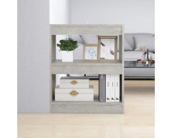 Boekenkast Room Divider - Opbergkast - Woonruimte Indelen - Strak Klassiek Ontwerp - 60x30x72 cm - Beton Grijs