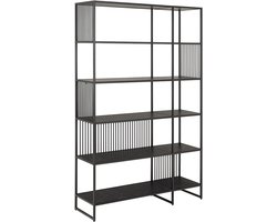 Boekenkast Selva Zwart 185x120cm - Giga Living