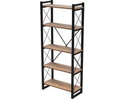 Boekenkast Skørping 180x65x30 cm houtkleurig en zwart