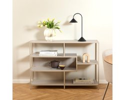 Boekenkast Varven Melamine Grijs Open 114cm - Giga Living
