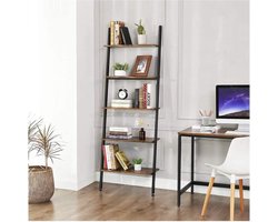 Boekenkast - Vintage- Scheve Plank - Bruinzwart