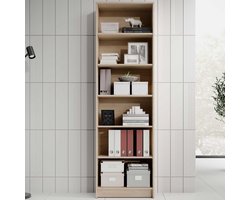 Boekenkast Viviane 60x202cm - eik - Emob - Boekenkast - Bruin - Spaanplaat