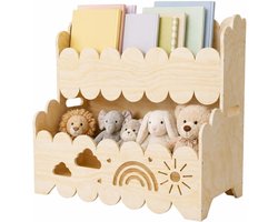 Boekenkast voor Peuters met Gebogen Randen, Ideaal voor Kinderkamer, Speelruimte en Kleuterklas