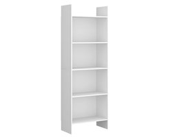 Boekenkast – Voor Woonkamer, Studieruimte & Kantoor – Staand Open Rek met 5 Vakken – Wit