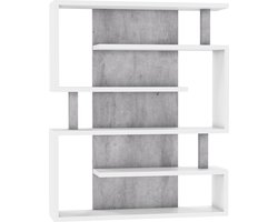 Boekenkast - Voor woonkamer - Wit - Beton - 152 cm