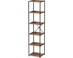 Boekenkast wandkast Stoer - industrieel - metaal hout - 40 x 40 x 174 cm