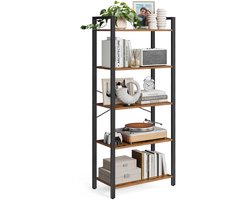 Boekenkast - Wandkastje - Opbergplank - 5 Planken - Decoratieve Kast - 30 x 66 x 153 cm (D x B x H)