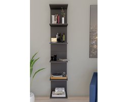 Boekenkast - Wandplank - Antraciet - 180x35x30 cm