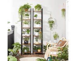 Boekenkast - Woonkamerkast - Opbergkast - Kastenrek - Decorkast - Vintage Bruin / Zwart