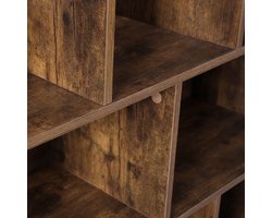 boekenkast - Woonkamerkast - Opslagkast - Kubusplank - Met open vakken - Vintage Bruin