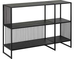 Boekenkast Zwart Metaal - Open kast - 120x35x83cm - Diego - Giga Living
