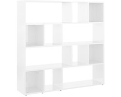Boekenkast/Kamerscherm | Roomdivider | Privacy Scherm 105x24x102 cm hoogglans wit