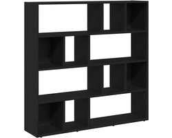 Boekenkast/kamerverdeler | Roomdivider | Privacy Scherm zwart eiken 105x24x102 cm