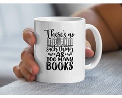 Boekenliefhebber Mok, Er is geen te veel boeken Mok, Grappige Boek Mok, Cadeau voor Lezer, Lezen Mok, Lezen Cadeau, Boekminnende Mok
