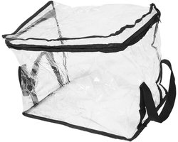 Boekenopberger Transparant - Opbergdoos Bak - Boeken Opslaan - Grote Capaciteit - 32x25x24 cm - Zwart