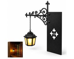 Boekenplank, lamp, boekenkast, decoratie, bibliotheeklantaarn, led-leeslamp met warm licht, geïntegreerde vintage - ShopVlot