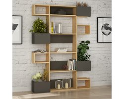 Boekenplank Woody Fashion | 120 x 171 x 20 cm | Oak Anthracite-design