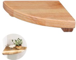 Boekenplanken - Hoekplank - Eikenhouten hoekplank - 1 stuk - 18cm - zwevende hoekplanken van natuurlijk hout - plantenstandaard voor in de hoek voor de badkamer, keuken, slaapkamer, woonkamer zwevende planken - Installatiemateriaal verpakken